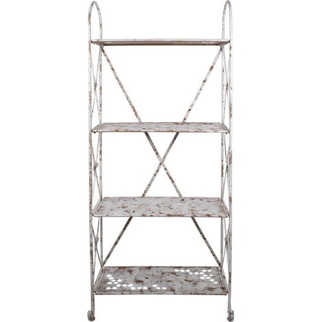 Étagère murale de jardin en fer blanc et marron pour pots de fleurs 76 x 47 x 177 cm - PANGIVO (1/5)