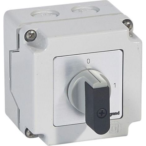 Commutateur à cames interrupteur marche/arrêt PR12 - 3P - 3 contacts - boîtier 76x76mm - LEGRAND