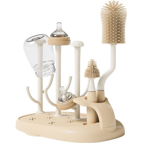 Égouttoir À Biberons - Plastique Sans BPA - Ventilation 360° - Bac Récupérateur Amovible - Pour Biberons Tétines Accessoires Tire-Lait - 1 Pièce (1/5)