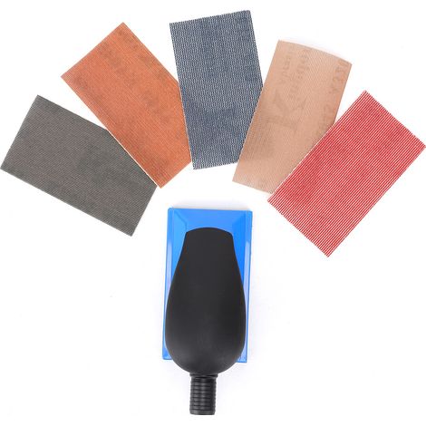 Platorello abrasivo manuale modello A con aspirazione della polvere integrata, in ABS leggero e con sistema in velcro per un lavoro efficiente e senza polvere. (1/5)