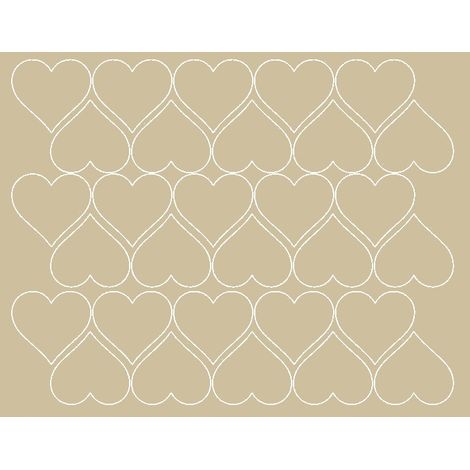 Adesivi a forma di cuore per San Valentino, 4 cm, 30 pezzi, beige lucido