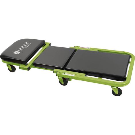 Zipper – Chariot de visite avec surface d'appui en cuir – Cadre en métal avec revêtement par poudre – 6 roulettes orientables de Ø 6,35 cm