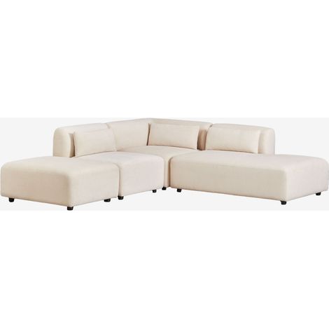 Divano angolare componibile in 3 pezzi con chaise longue destra e pouf Fogler SKLUM            