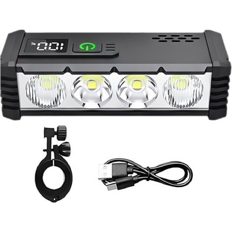 Faro anteriore per bicicletta,Faro ricaricabile in lega di alluminio con 4 modalità di illuminazione,Illuminazione per bicicletta per adulti (1/5)