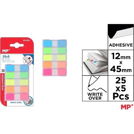 Registerkarten 12x45mm 5x25 Stück