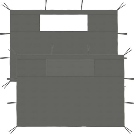 Lot de 2 Parois latérales de belvédère avec fenêtres 2 pcs - Accessoire pour tente et tonnelle Anthracite BV316728 - BonneVie (1/4)