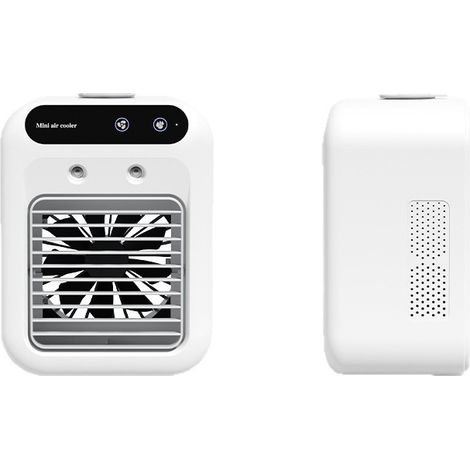 Sollbry 2pièces Refroidisseur d'Air de Bureau Mini Ventilateur Climatiseur Individuel Compact Rechargeable 25W avec Prise USB et Panneau de Commande Supérieur (1/5)