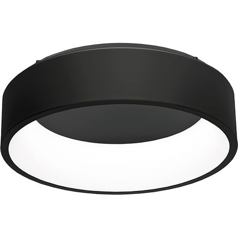 CHOPIN - Plafoniera Tonda a LED 36W, 3000K, Luce Calda, Struttura in Metallo Nero, Diffusore in Metacrilato, IP20 - Rossini Group (1/5)