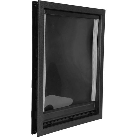 Porte pour chien, grande taille moyenne, facile à utiliser, aimant intégré, porte pour chien, alimentation pour animaux de compagnie, porte pour animaux de compagnie pour l'intérieur ou(le noir) (1/5)