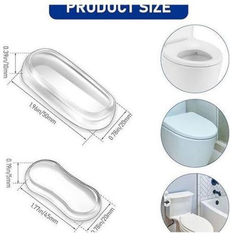 Tampons Siège WC - Amortisseurs Autocollants en Caoutchouc - Réduction Bruit Couvercle Toilette - Pour Maison Bureau Hôtel - 5 Pièces (1/5)