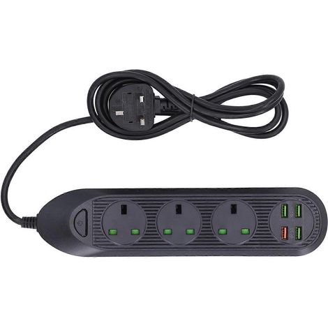 Multifunktionssteckdose 3000W, Tischsteckdosenleiste mit 3 Steckdosen und 4 USB-Anschlüssen, 110 V