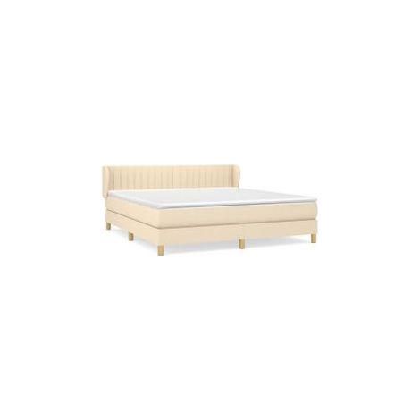 Sommier à lattes de lit avec matelas Crème 180x200 Tissu (1/5)