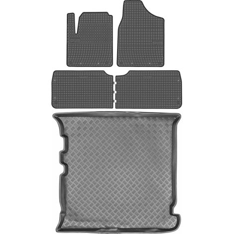 Set di tappetini in gomma per auto e tappetino per bagagliaio per Ford Galaxy I Minivan dal 1995 al 2006.