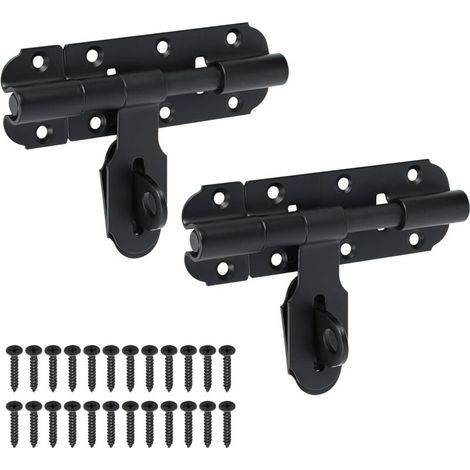 2 Pièces Verrous Loquet Porte Extérieur Ensembles Loquet de Porte à Boulon Coulissant Verrou de Porte à Barillet Serrure avec Trou pour Cadenas