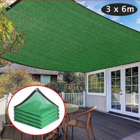 Schattierungsnetz – Nicht spezifiziert – 3 x 6 m – UV-Schutz – Farbe: Grün – Maschenweite: 8 (1/4)