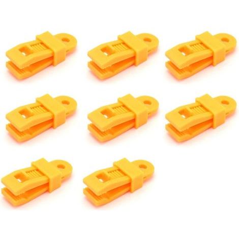8 pièces Pinces de fixation robustes pour bâches, pour auvents, camping, caravanes et housses de voiture,Jaune (1/5)