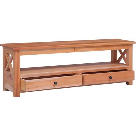 Meuble TV, Étagère TV, Meuble de Salon, 115x30x40 cm Bois d'acajou massif OIB1539E (1/5)