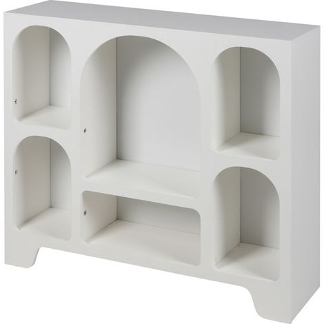 Etagère à 6 compartiments Blanc - Niches design organique - 90 x 24 x H 80 cm - Livraison gratuite