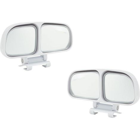 2x Toter Winkel Spiegel mit Dual-Linsen, verstellbar, selbstklebend, weiß (1/5)