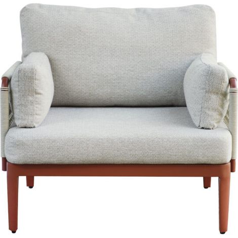 set da giardino solaria "bandol" in alluminio rosso e corda beige 5 sedute e tavolino (1/5)