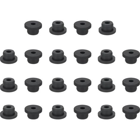Passe-Fil En Caoutchouc De Silicone,22 Pcs Pour Trou De Perçage De 5/8"(16mm), Diamètre Intérieur De 1/4"(7mm),Bouchon De Trou En Caoutchouc En Forme Pour Système D'Irrigation,Noir (1/5)