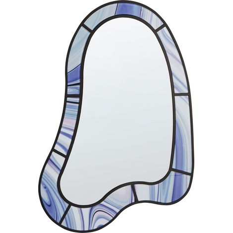 Specchio da parete di forma irregolare e rotonda in vetro viola Montsec