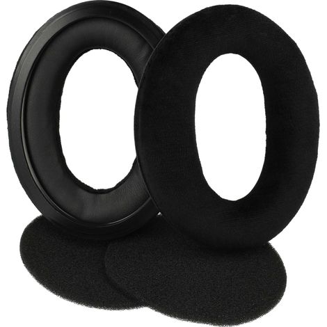 vhbw Almohadillas oídos de repuesto compatible con Sennheiser HD555, HD558, HD595, HD598, HD515, HD518 auriculares, cascos - negro (1/4)