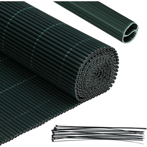 Wolketon Frangivista in PVC Effetto Bambù per Giardino e Balcone – Recinzione Oscurante, Frangivento, Schermo Privacy per Balcone e Giardino 100x300cm Verde