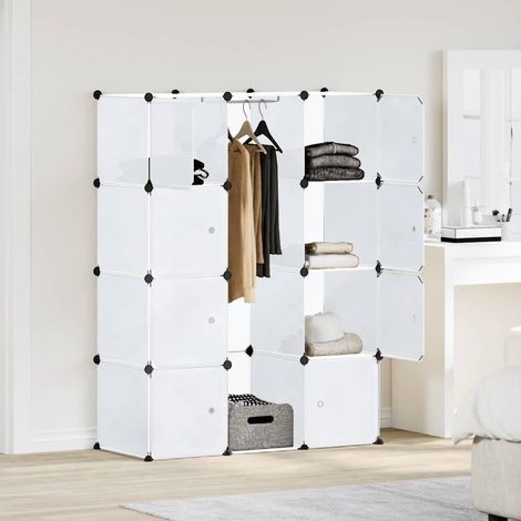 Modularer Schrank mit 9 Fächern 109x36,5x143 cm Weiß