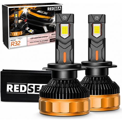Ampoules LED H1 pour Phares de Voiture, 300 W, 30 000 lm, Noir et Doré, REDSEA (1/5)