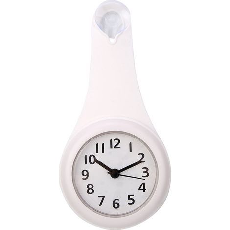 Modische, wasserdichte Hängeuhr für Bad und Küche, Heimdekoration (Weiß) (1/5)