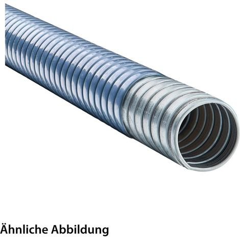 FLEXA FLEXAgraff-PU-AS Metallschutzschlauch doppelt gefalztes mit PUR-Mantel AD 21,0mm, ID 17,0mm doppelt gefalztes Profil, Mindestbiegeradius bewegt 190,0mm - 1 Meter