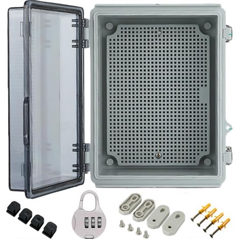Boîte de jonction étanche IP65, boîte de distribution murale, armoire de contrôle transparente extérieure, boîtier industriel, boîte de jonction en ABS avec accessoires (1/5)