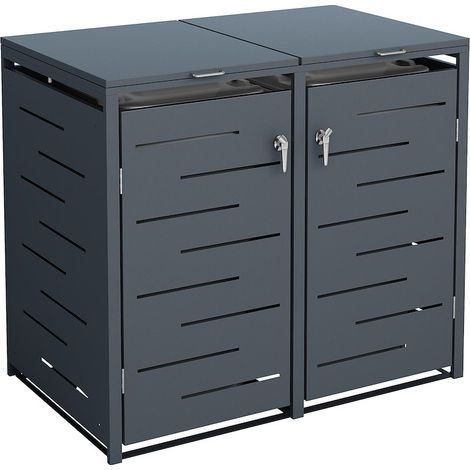OSKAR Mülltonnenbox ANTHRAZIT 132 x 80 x 116 cm, Stahl verz.