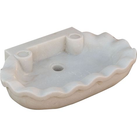 White marble sink Kitchen sink Countertop sink Stone sink Indoor and outdoor wash basin Fountain basin Indoor and outdoor sink (1/5)