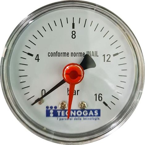Manometro per acqua ø 63 mm - 0 ÷ 16 bar - con attacco 1/4" posteriore 0000R01592A (1/3)