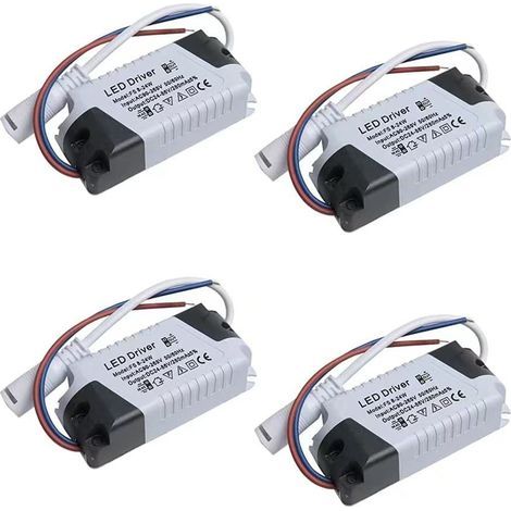 Set di 4 driver LED da 8-24 W, alimentatori dimmerabili, trasformatori impermeabili per illuminazione a LED (1/5)