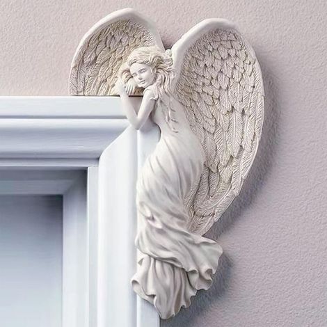 Vintage-Türschmuck im Shabby-Chic-Stil in Form von Engelsflügeln, für Weihnachten, Hochzeiten, Zuhause, Garten, Wanddekoration aus Elfenbein