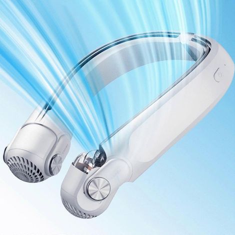 Ventilateur de cou portable, ventilateur de cou sans pales, ventilateur personnel rechargeable à porter, ventilateur de cou suspendu par USB (1/5)