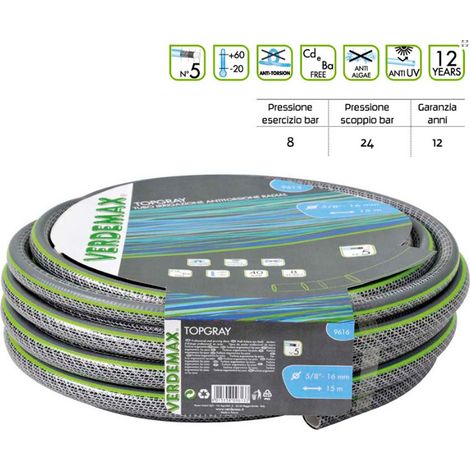 Tubo per irrigazione antitorsione verdemax topgray 5 strati diamentro 3/4 rotolo metri 25 (1/2)