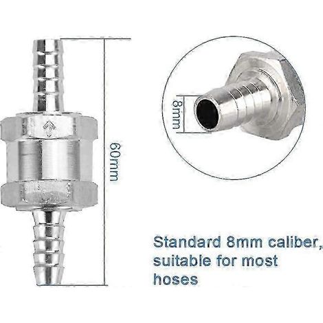 2 Kraftstoffrückschlagventile aus Aluminiumlegierung, 8 mm