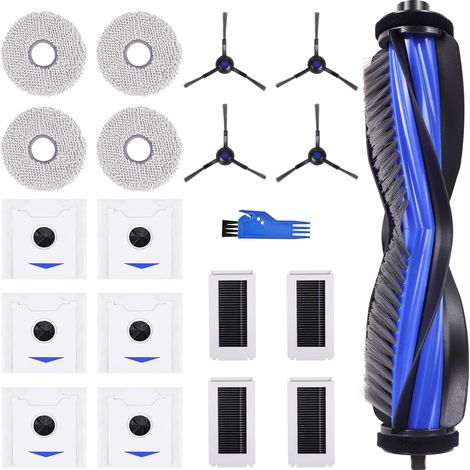 Zubehör für ECOVACS DEEBOT N30 PRO Omni /N30 OMNI / N30 PRO Staubsauger,1 Hauptbürste, 4 Wischtücher,4 Seitenbürsten,4 HEPA-Filter,6 Staubbeutel,1 Reinigungswerkzeug (1/5)