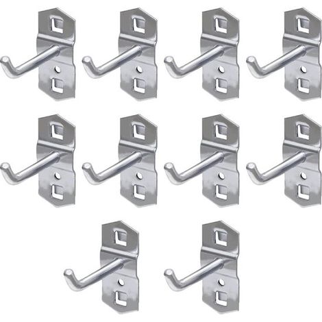 10er-Set Supermarktregalhaken Robuste quadratische Lochwandhaken Metallhaken für Warenträger Geeignet für Supermärkte Werkstätten und Geschäfte 100 mm (1/5)