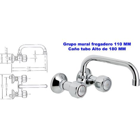 genebre grupo mural freg.11 cm caño tubo alto 18 cm 68195 114566