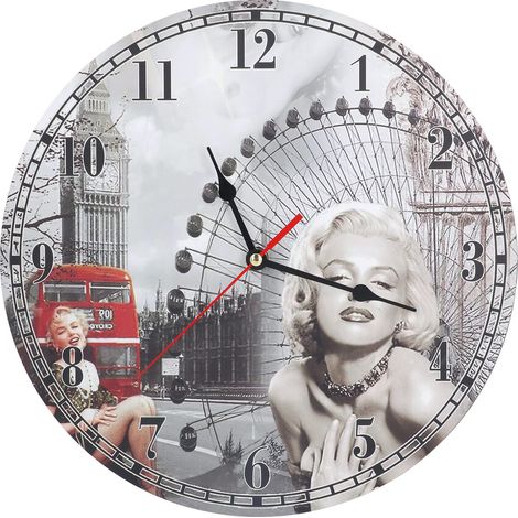 Antike Wanduhr aus Holz mit arabischen Ziffern, geräuschlos, für das Wohnzimmer (1/5)