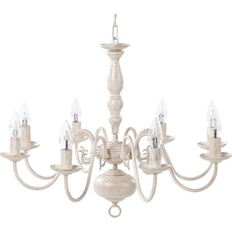 Lampadario candeliere in color bianco antico Brithon (1/5)