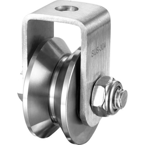 Poulie renvoi V 48 mm – inox – 2 roulements – fitness – câble 12 mm – 500 kg