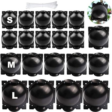 [JAMAIS UTILISÉ]20 Pièces Boîte d'enracinement de Plante Balle de Propagation, Boîte de Greffage Dispositif De Racine De Plante pour Greffage Jardin (S+M+L) (Noir) (1/4)