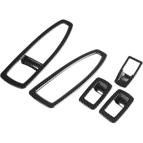 Lot 5 caches cadre bouton lève-vitre protection déco ABS carbone pour BMW Série 3 F30 2013-2018 (1/5)