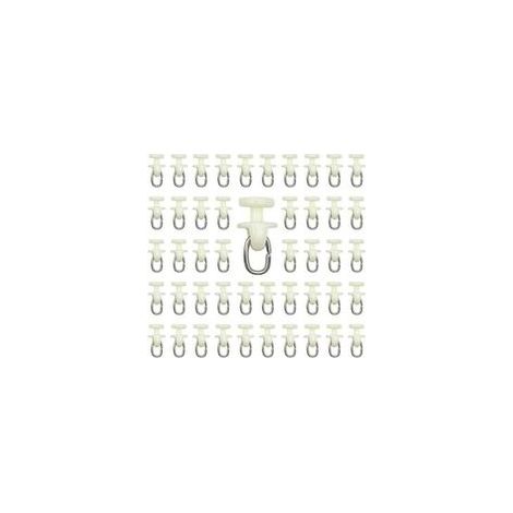 100 Rulli per binari per tende – (Bianco) Binario per tende da interni, ganci per tende, binario scorrevole, rullo per tende in plastica – Crezuo (1/4)